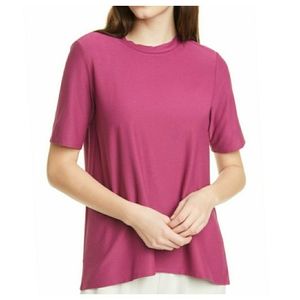 EILEEN FISHER Mock Neck Short Sleeve Oversized Top